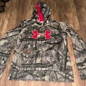 Under Armour Camo Hoodie Womens‎ Medium Cold Gear Loose Fit Hooded Sweatshirt